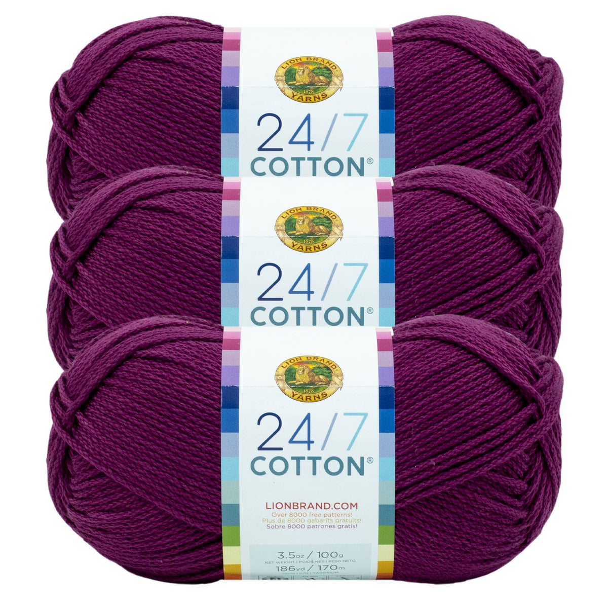 Lion Brand Yarn 24/7 Cotton 3 Pack: Terracotta