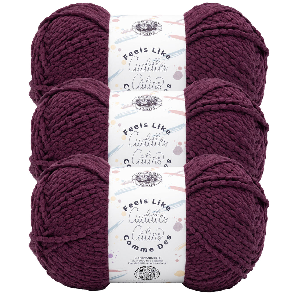 Lion Brand Yarn Feels Like Cuddles 3 Pack: Silver Cloud