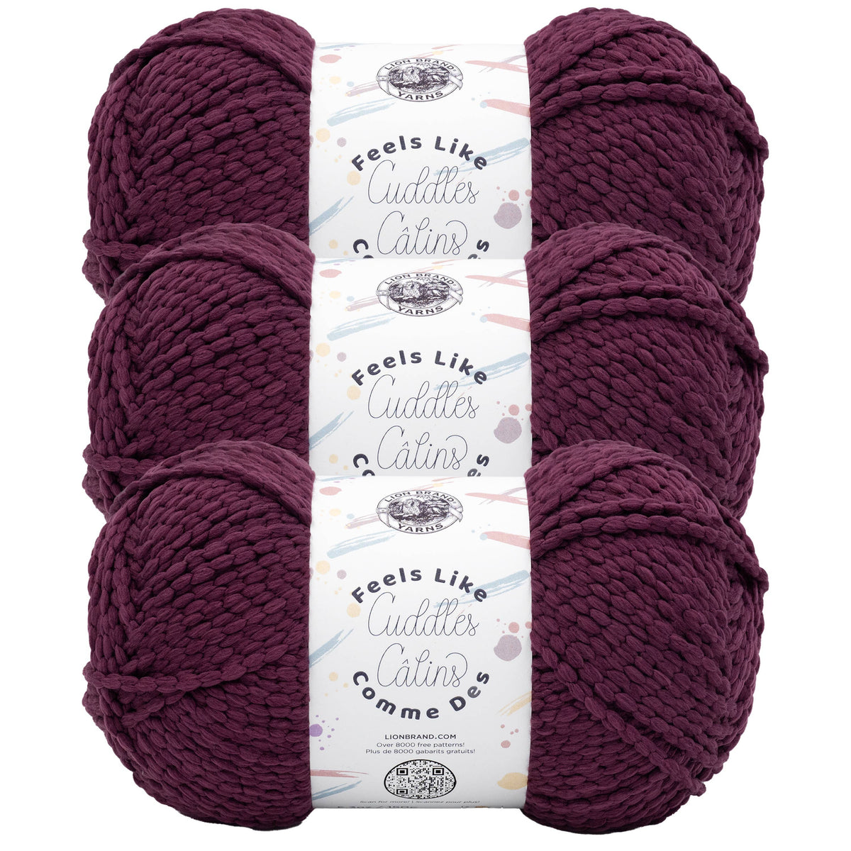 Lion Brand Yarn Feels Like Cuddles 3 Pack: Silver Cloud