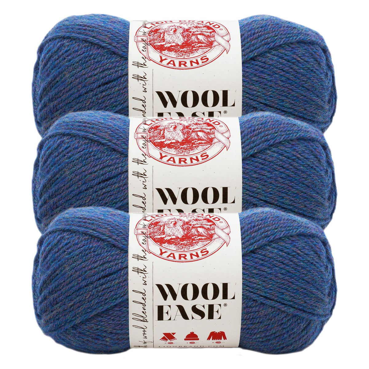 Lion Brand Yarn Wool-Ease  3 Pack: Dark Rose Heather