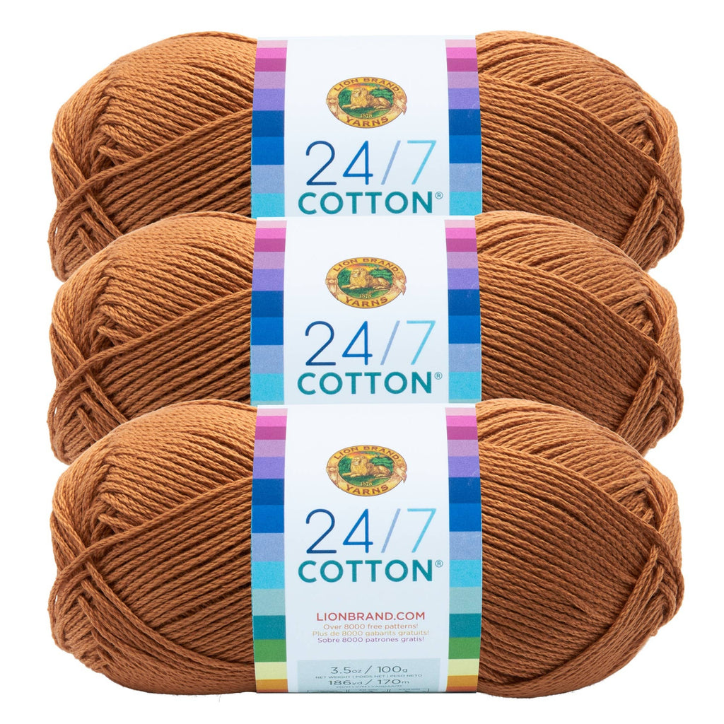 Lion Brand Yarn 24/7 Cotton 3 Pack: Terracotta