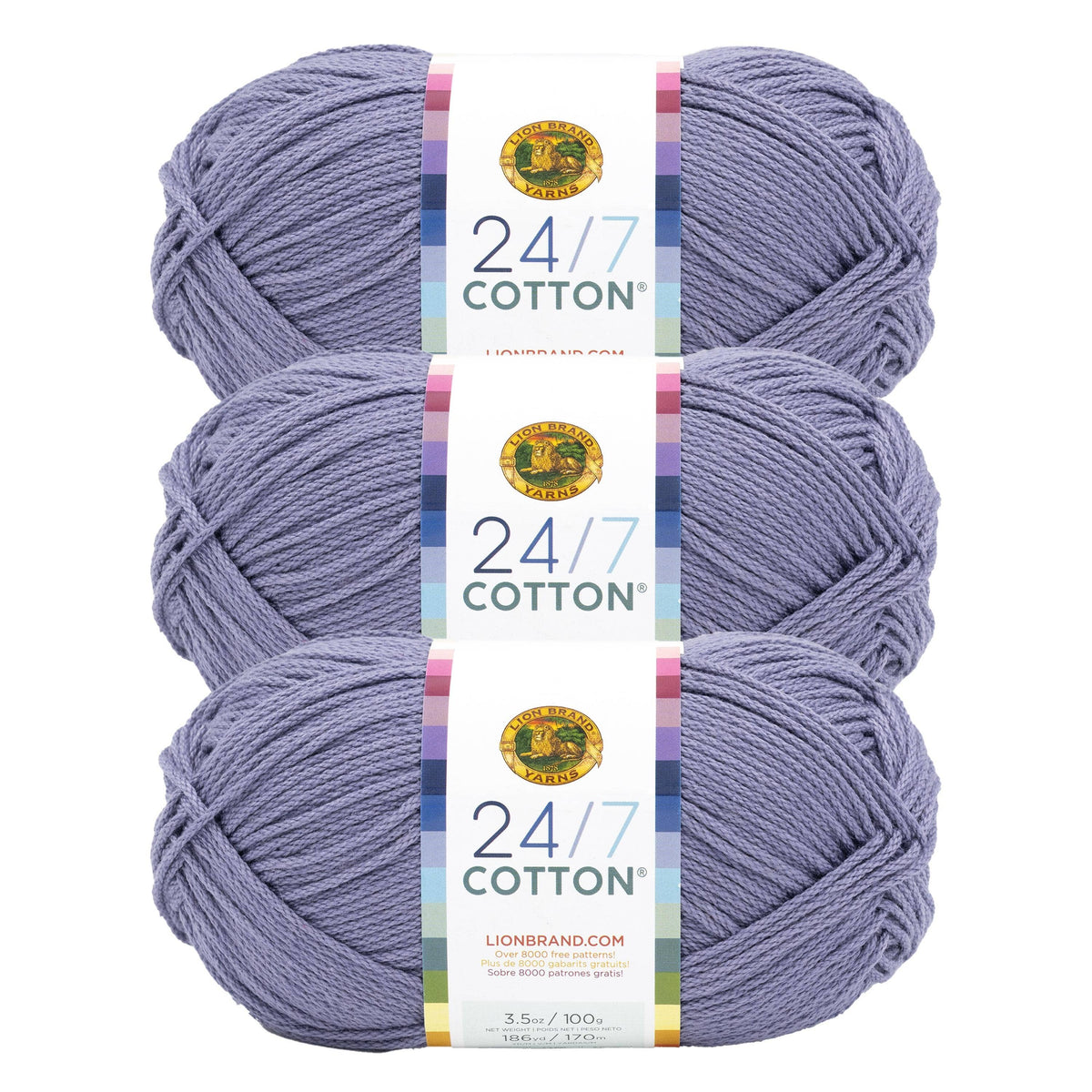 Lion Brand Yarn 24/7 Cotton 3 Pack: Terracotta