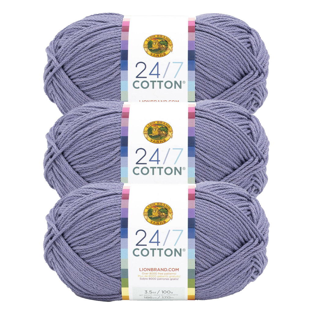 Lion Brand Yarn 24/7 Cotton 3 Pack: Rose