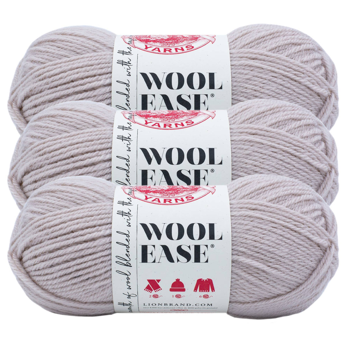 Lion Brand Yarn Wool-Ease  3 Pack: Dark Rose Heather