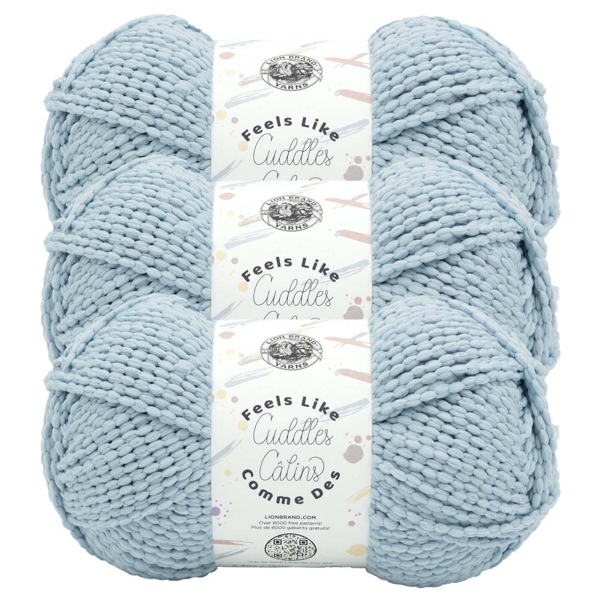 Lion Brand Yarn Feels Like Cuddles 3 Pack: Silver Cloud