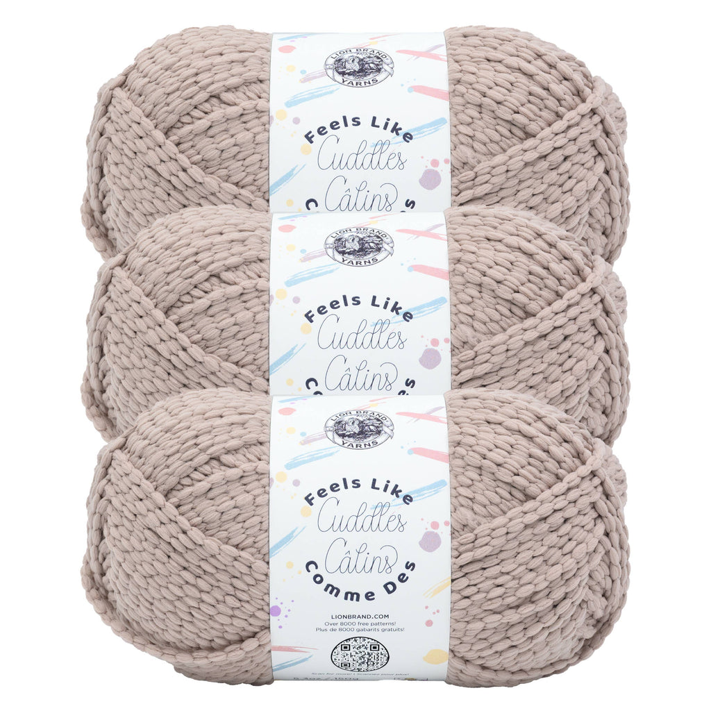 Lion Brand Yarn Feels Like Cuddles 3 Pack: Silver Cloud