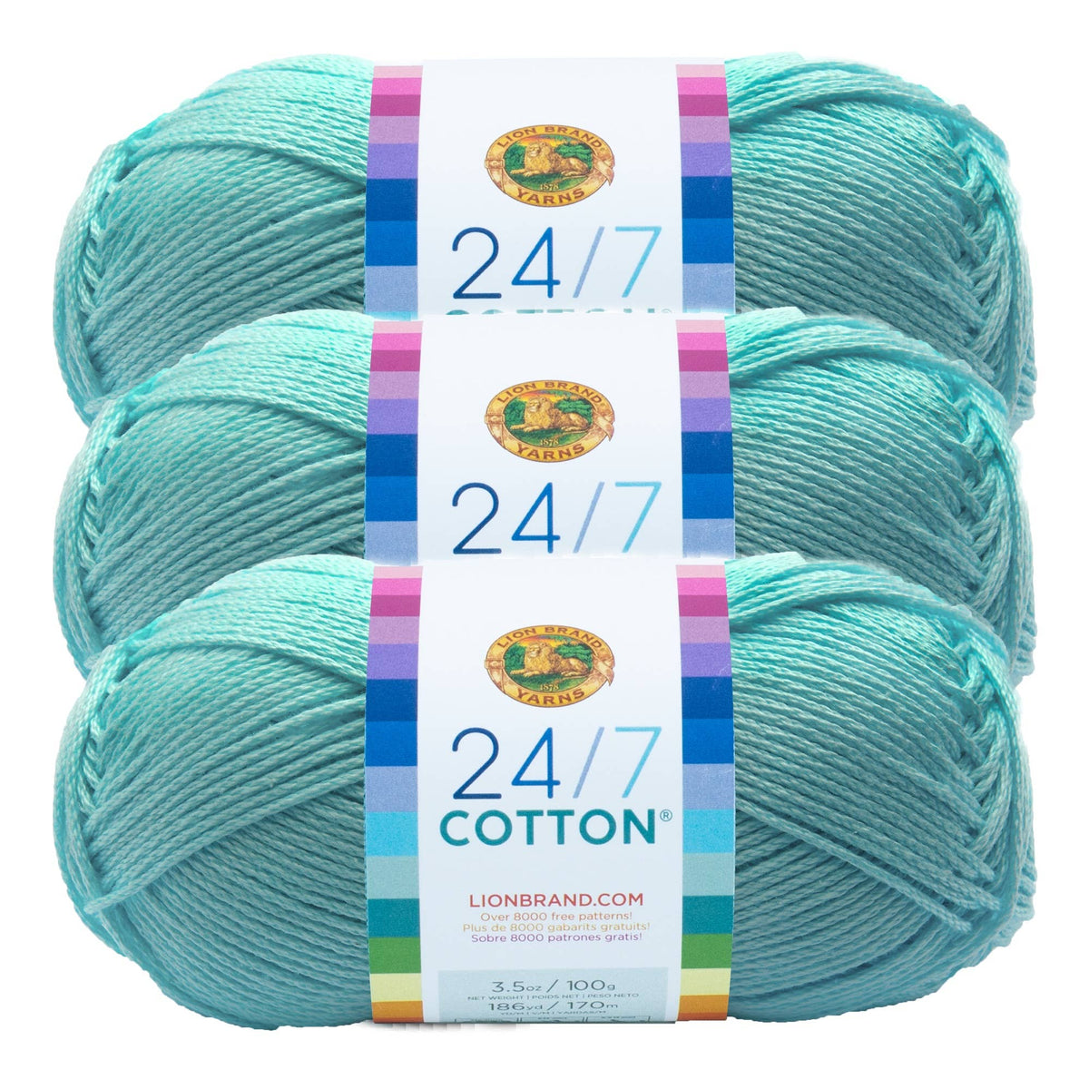 Lion Brand Yarn 24/7 Cotton 3 Pack: Terracotta