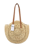 Cosbai - Round Hollow Woven Bag: Beige