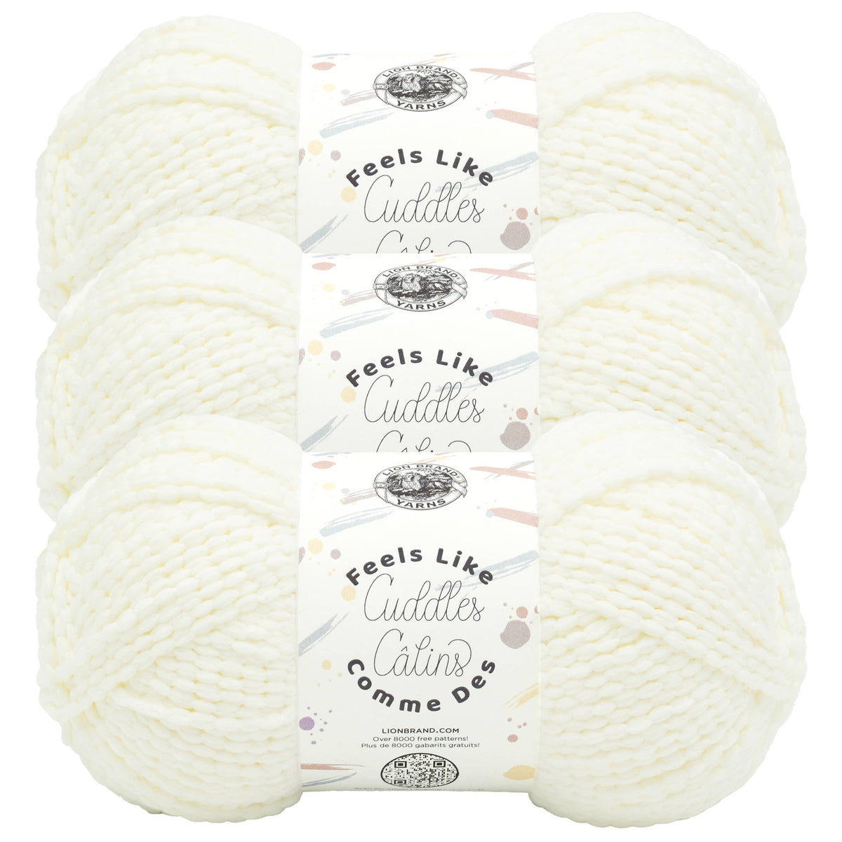 Lion Brand Yarn Feels Like Cuddles 3 Pack: Silver Cloud