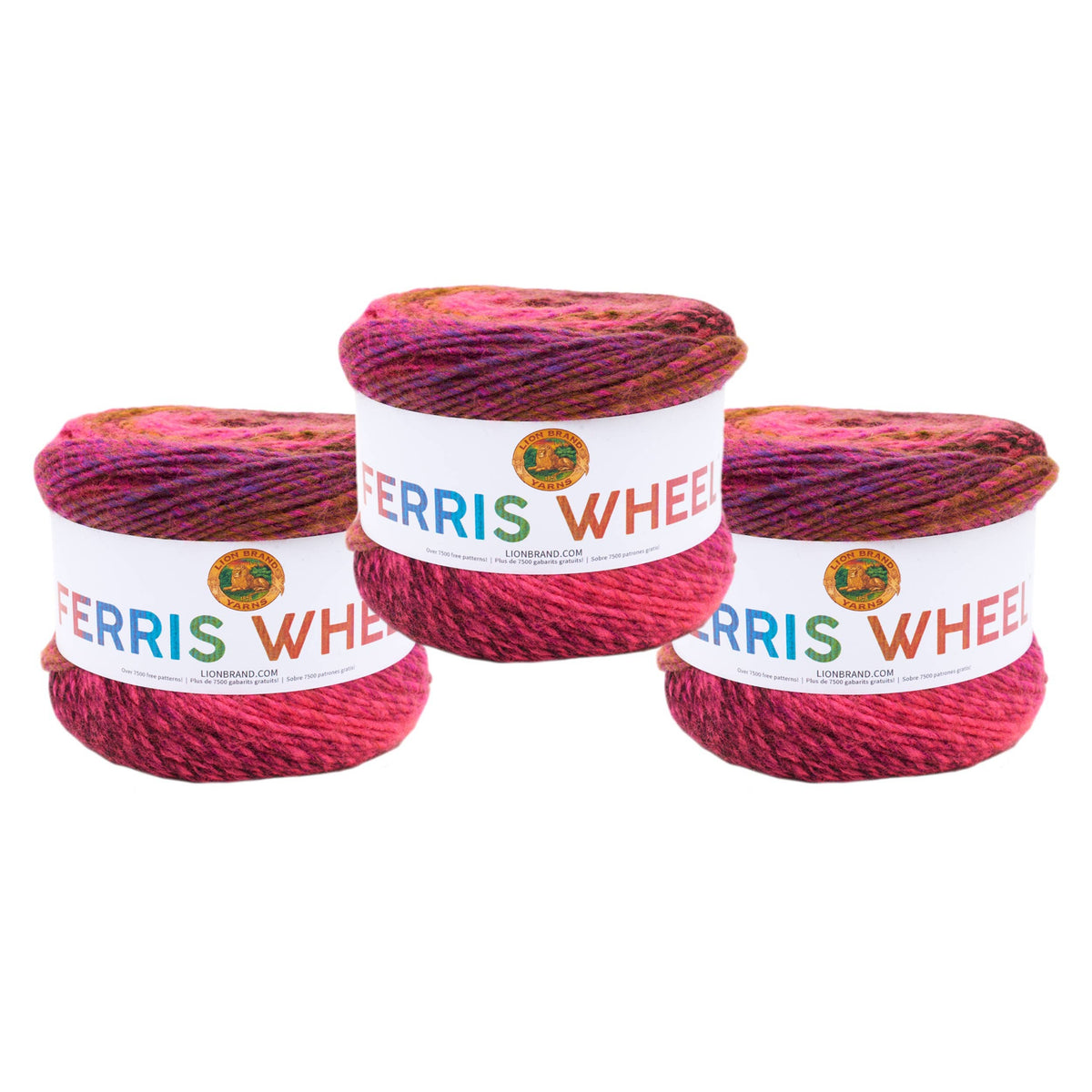 Lion Brand Yarn Ferris Wheel 3 Pack: Pink Marmalade