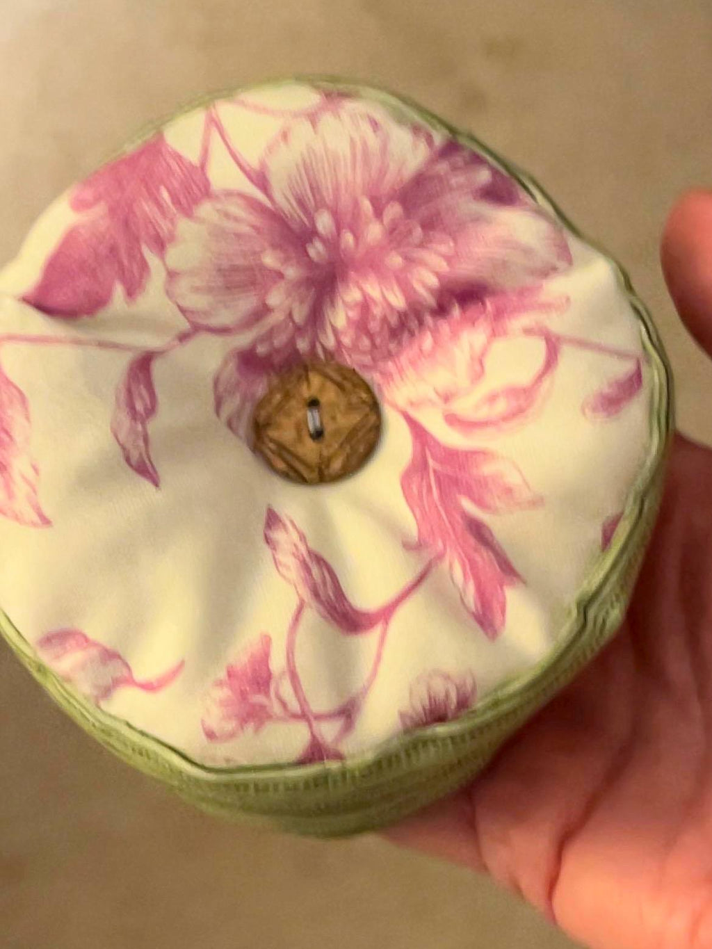 Floral Round Pin Cushion, Handmade Fabric Sewing Tool