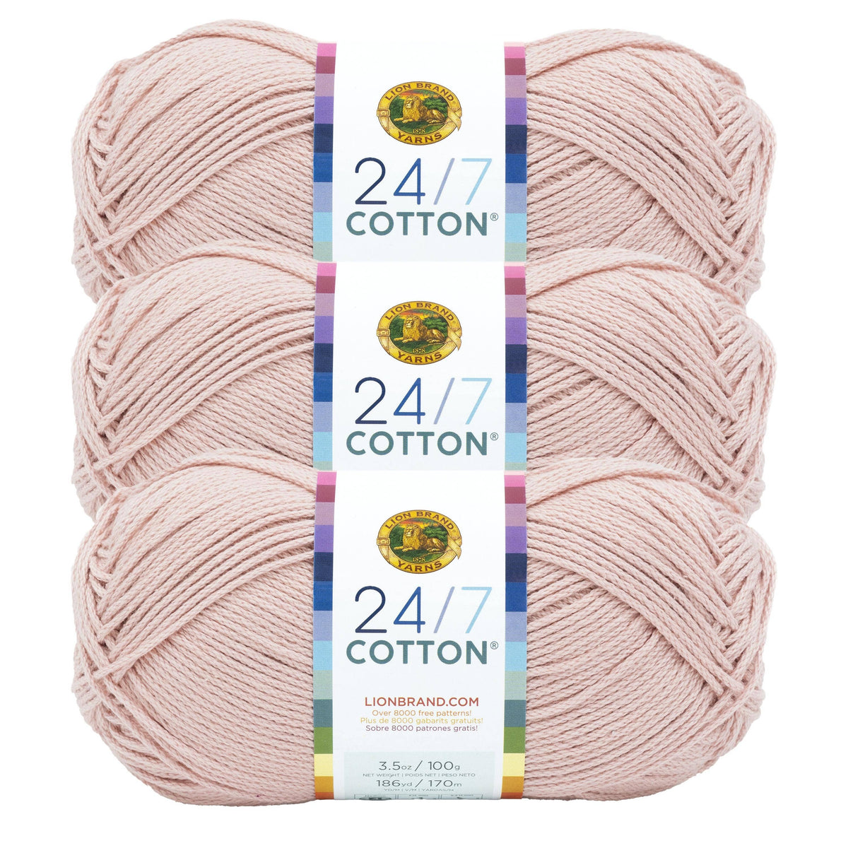 Lion Brand Yarn 24/7 Cotton 3 Pack: Beets