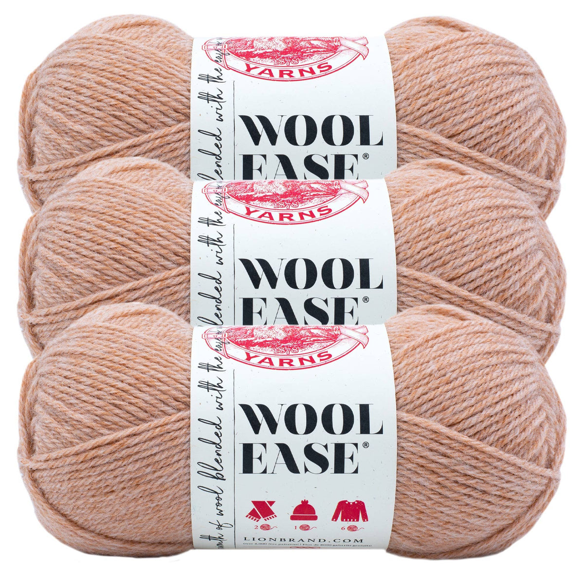 Lion Brand Yarn Wool-Ease  3 Pack: Cranberry