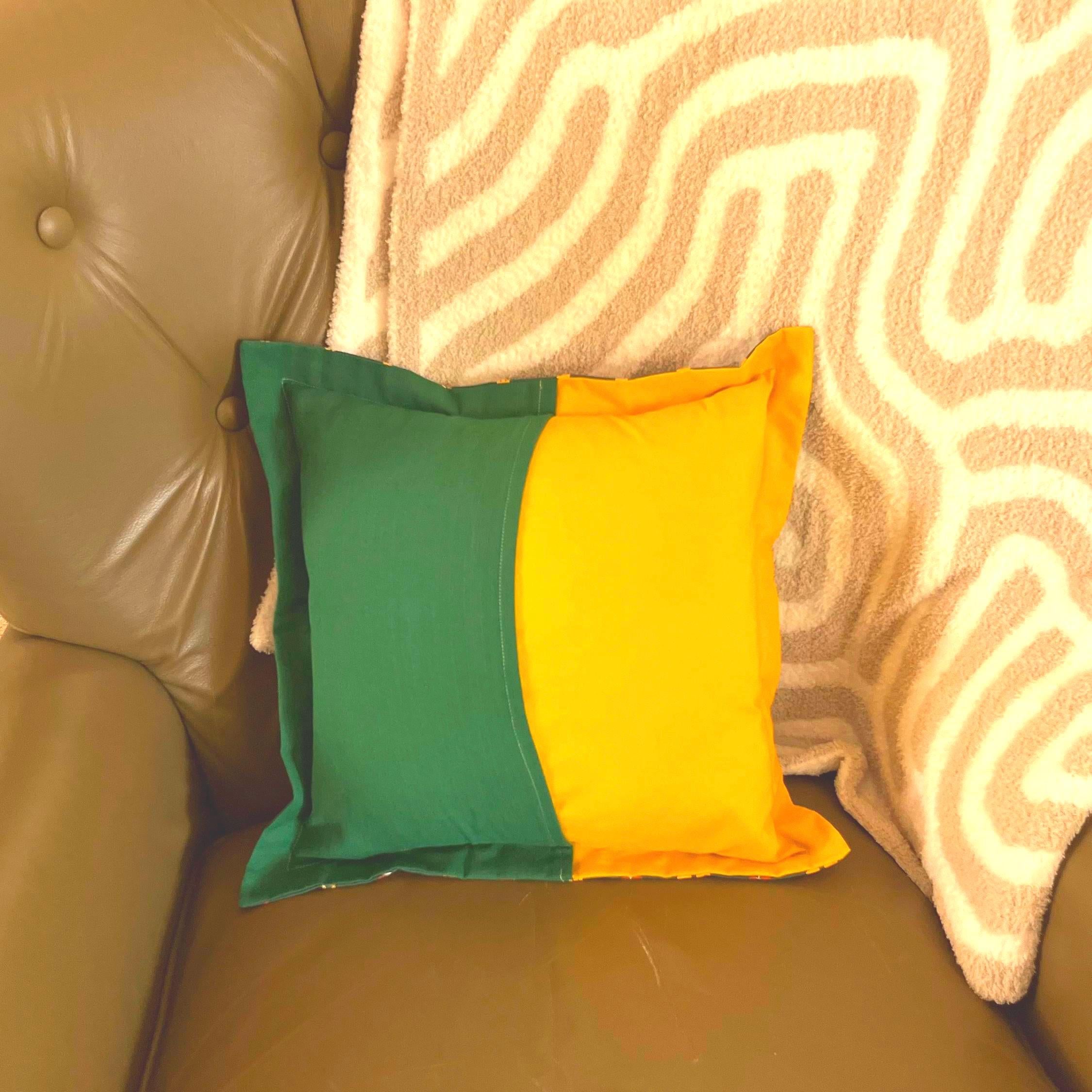 Handmade Green Bay Packers Throw Pillow - All Cotton