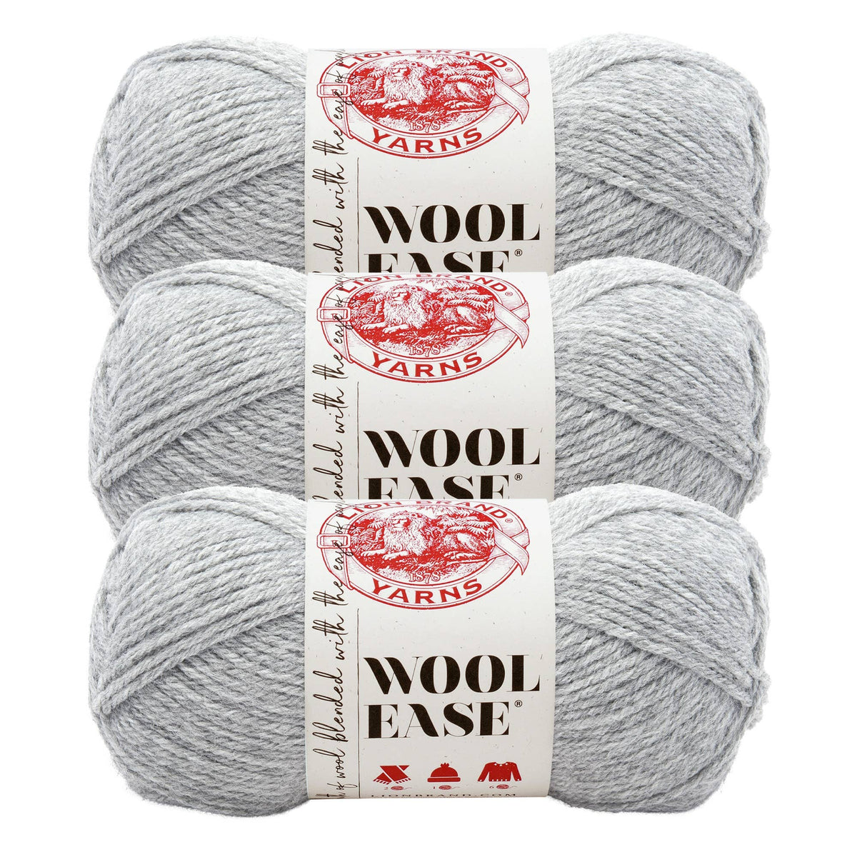 Lion Brand Yarn Wool-Ease  3 Pack: Dark Rose Heather
