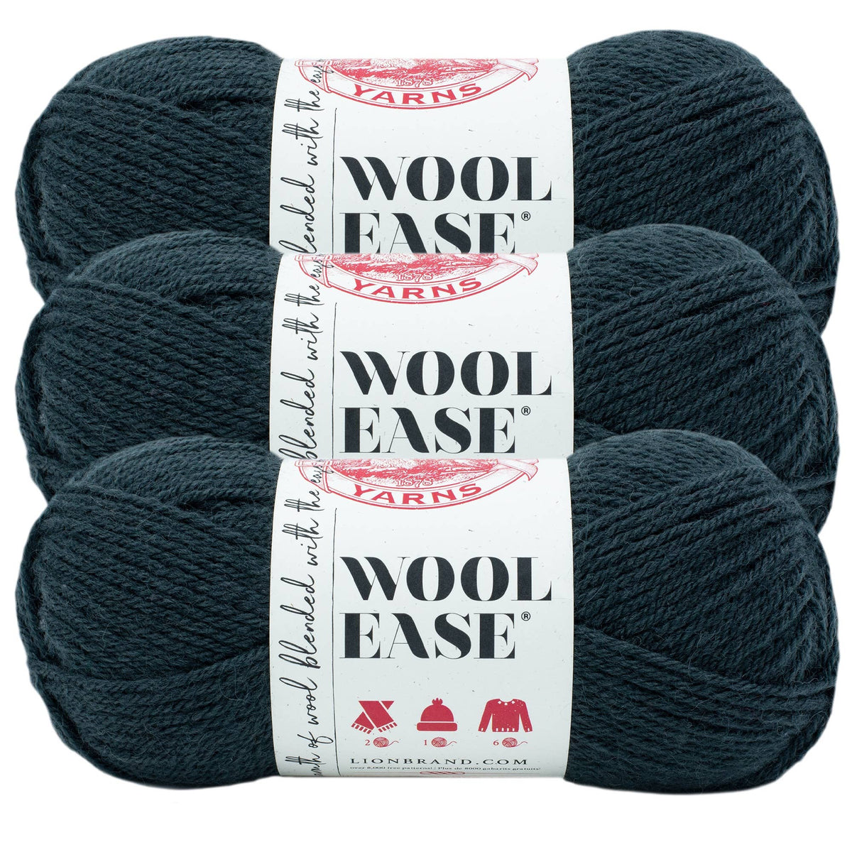 Lion Brand Yarn Wool-Ease  3 Pack: Dark Rose Heather