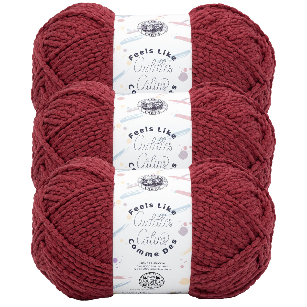 Lion Brand Yarn Feels Like Cuddles 3 Pack: Silver Cloud