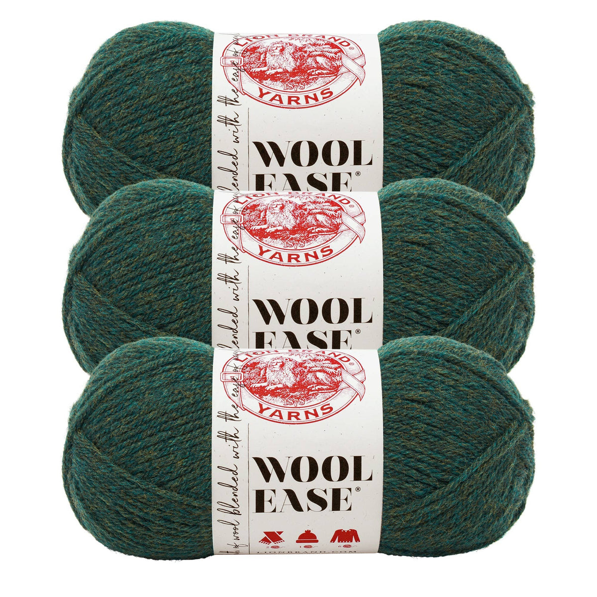 Lion Brand Yarn Wool-Ease  3 Pack: Dark Rose Heather